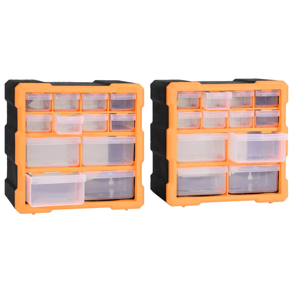 Organizatoare cu 12 sertare, 2 buc., 26,5 x 16 x 26 cm