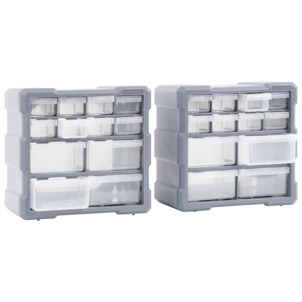 Organizatoare cu 12 sertare, 2 buc., 26,5 x 16 x 26 cm