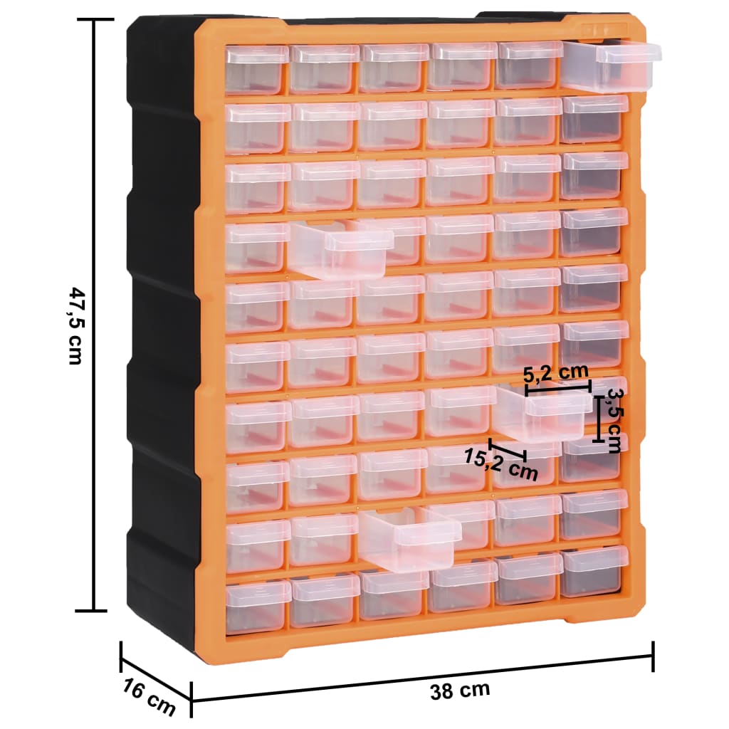 Organizator cu 60 de sertare, 38 x 16 x 47,5 cm