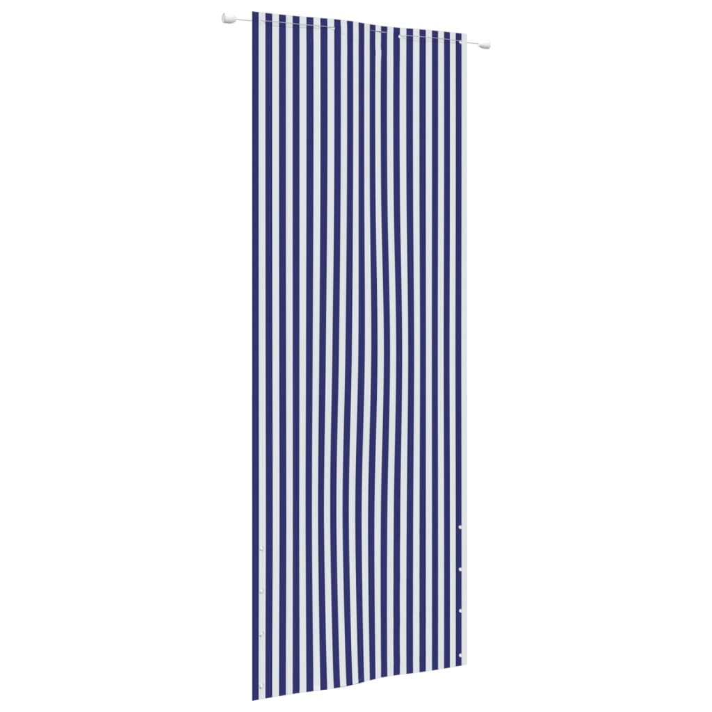 Paravan de balcon,albastru și alb, 80 x 240 cm, țesătură oxford
