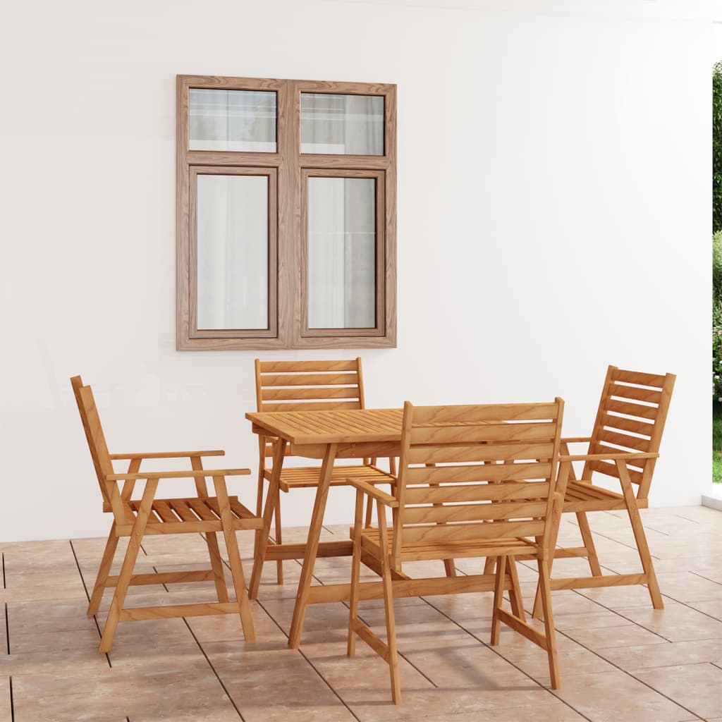 Set mobilier de masă pentru grădină, 5 piese, lemn masiv acacia
