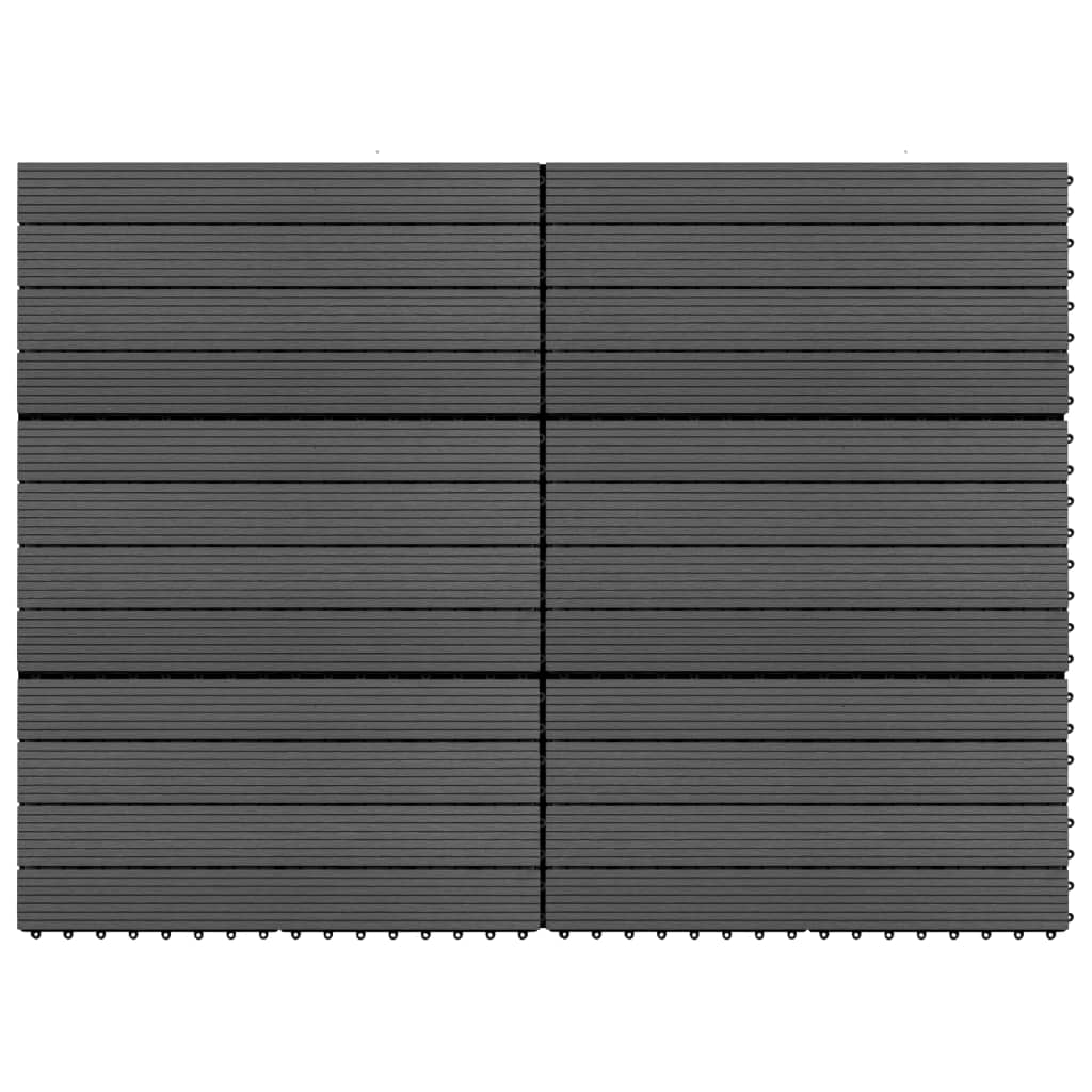 Plăci de pardoseală, 6 buc., negru, 60x30 cm, WPC, 1,08 m²