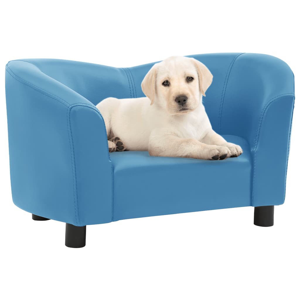 Canapea pentru câini, turcoaz, 67x41x39 cm, piele ecologică
