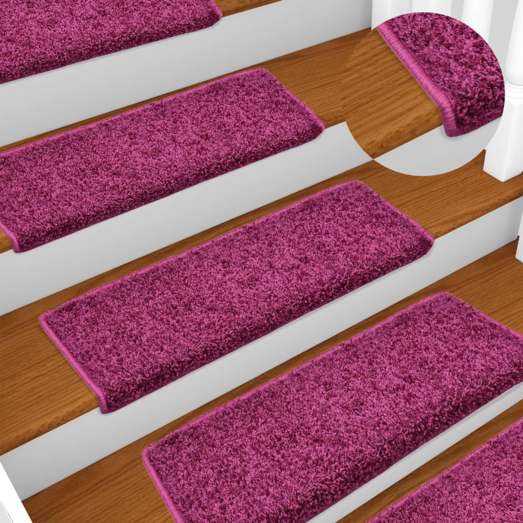 Covorașe de scară, 10 buc., violet, 65x25 cm