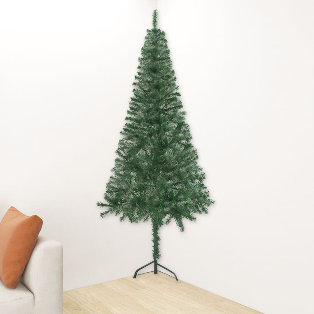 Brad de Crăciun artificial de colț, verde, 120 cm, PVC