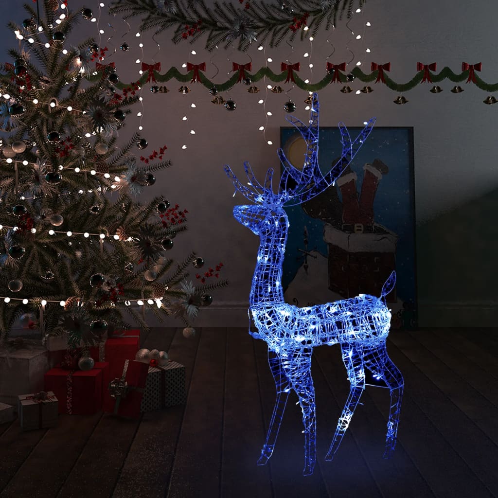 Decorațiune de Crăciun ren 140 LED-uri albastru 120 cm acril