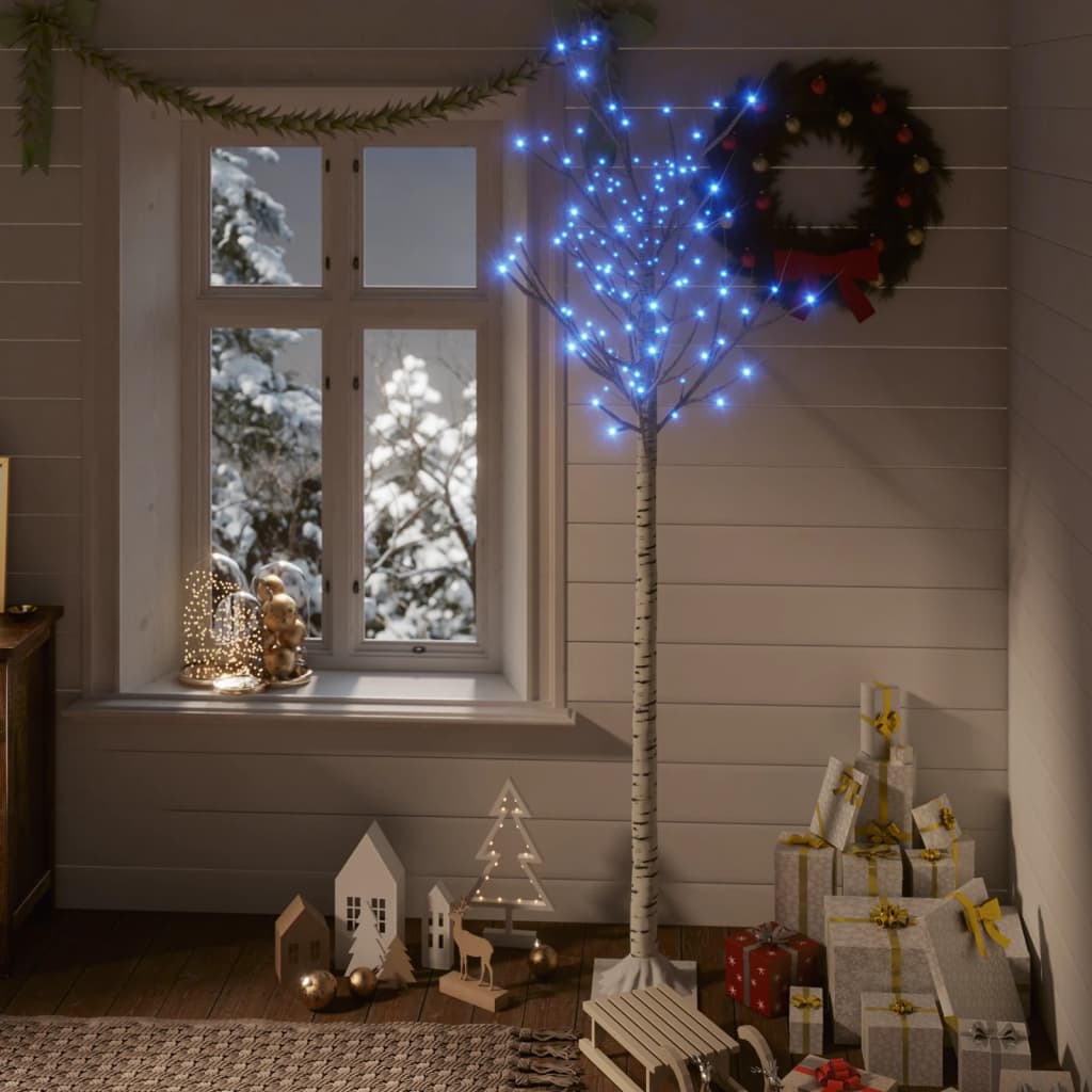 Pom de Crăciun, 180 LED-uri, albastru, 1,8 m, salcie, int./ext.