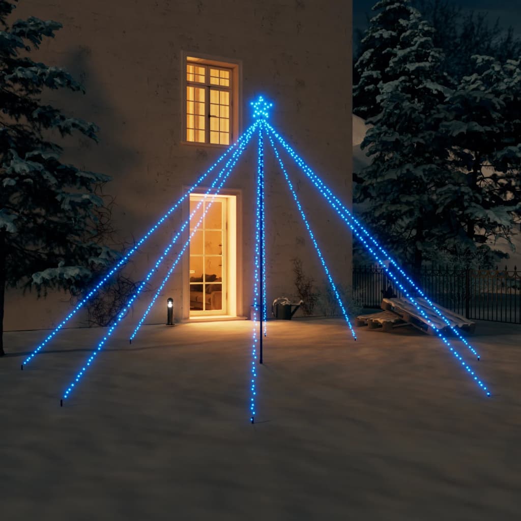 Lumini brad de Crăciun 576 LED-uri albastru 3,6 m int./ext.