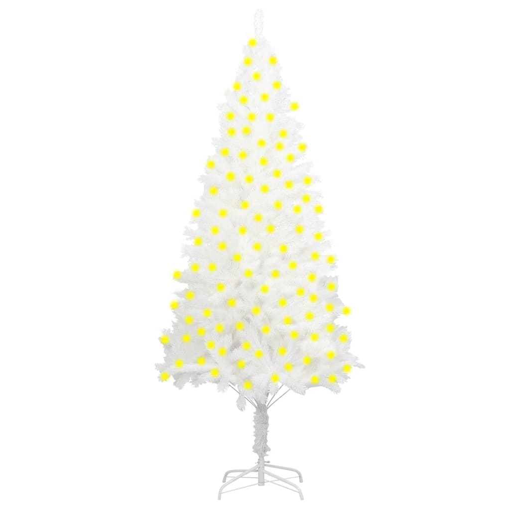 Brad de Crăciun artificial cu LED-uri, alb, 240 cm