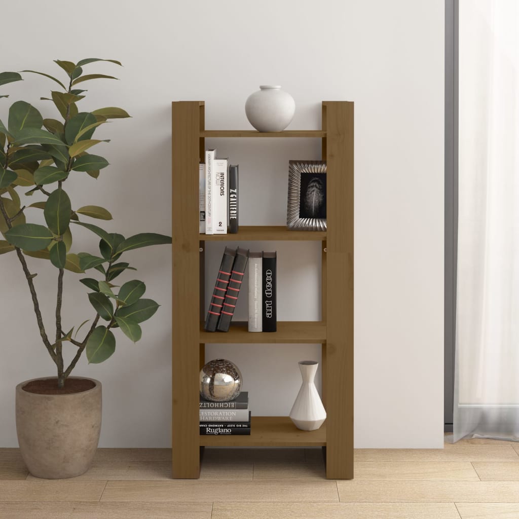 Bibliotecă/Separator cameră maro miere 60x35x125 cm lemn masiv