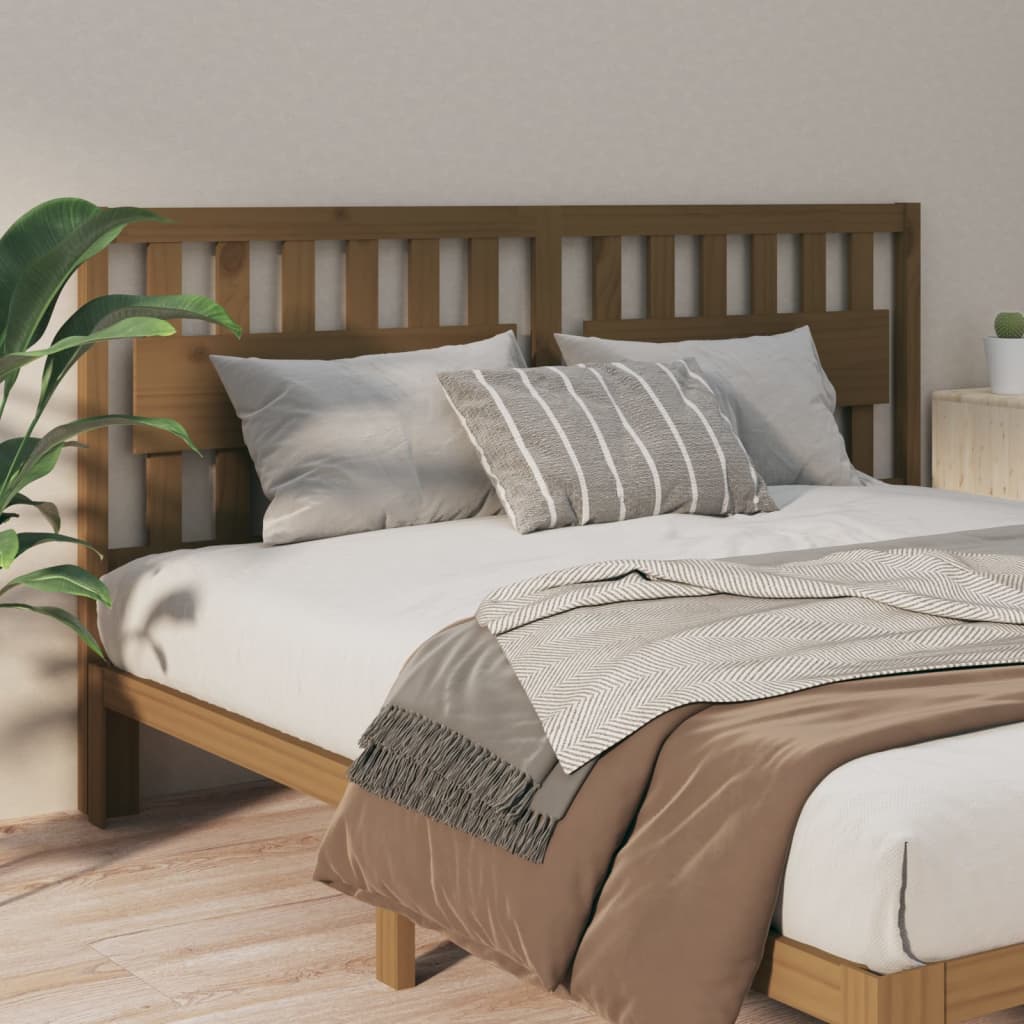Tăblie de pat, maro miere, 185,5x4x100 cm, lemn masiv de pin