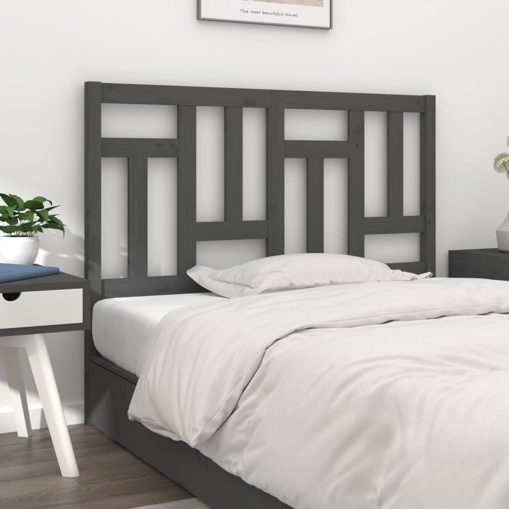 Tăblie de pat, gri, 165,5x4x100 cm, lemn masiv de pin