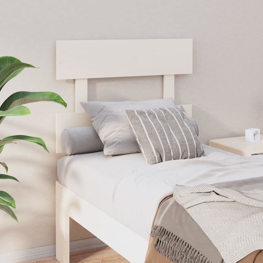 Tăblie de pat, alb, 78,5x3x81 cm, lemn masiv de pin