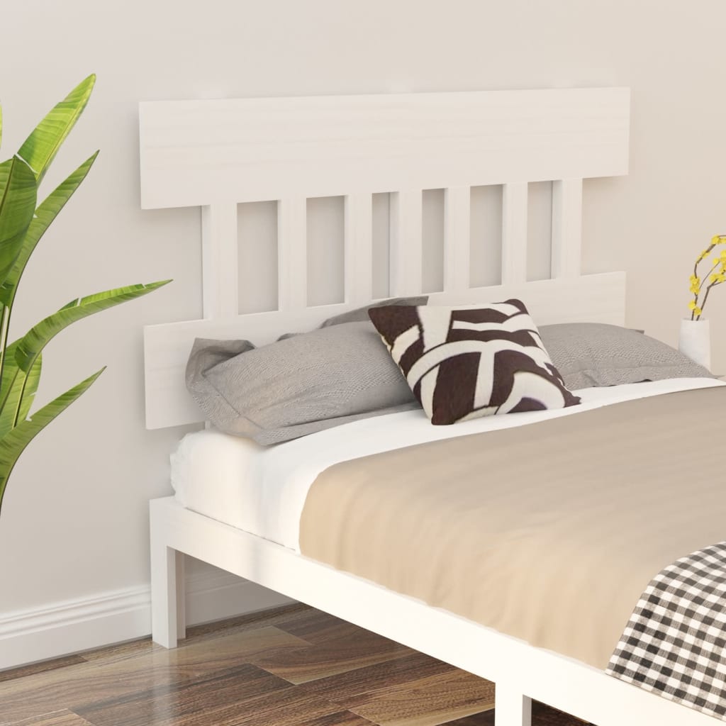 Tăblie de pat, alb, 143,5x3x81 cm, lemn masiv de pin