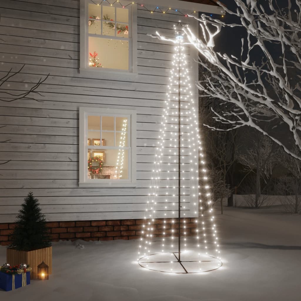 Brad de Crăciun conic, 310 LED-uri, alb rece, 100x300 cm