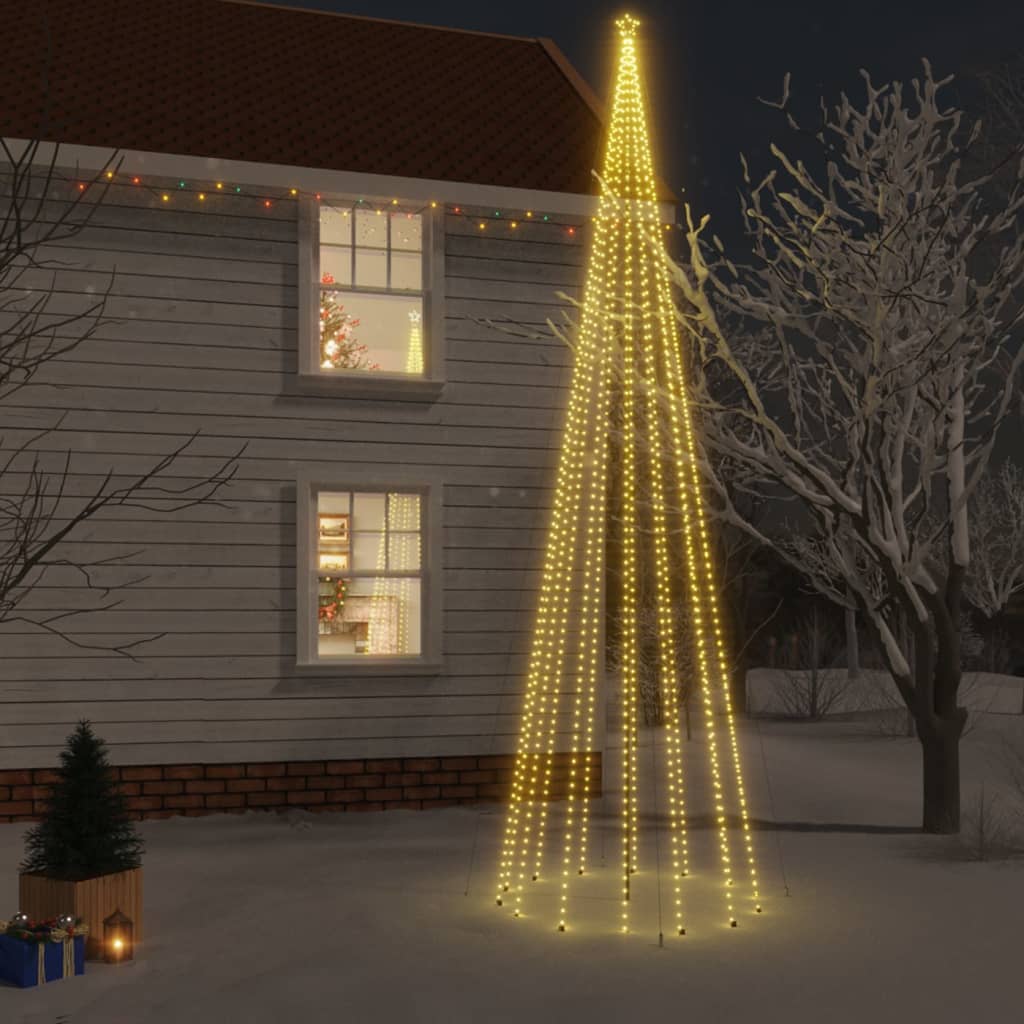 Brad de Crăciun cu țăruș, 1134 LED-uri, alb cald, 800 cm