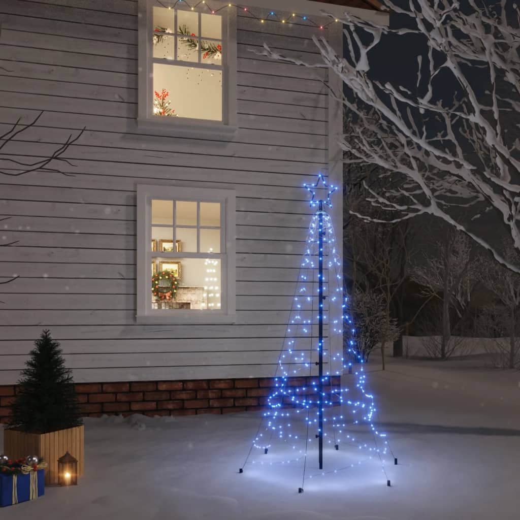 Brad de Crăciun cu țăruș, 200 LED-uri, albastru, 180 cm