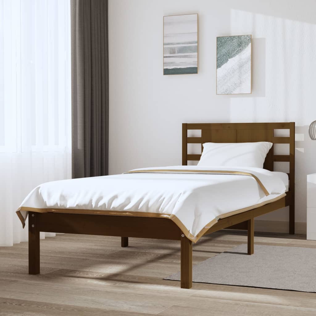 Cadru de pat, maro miere, 100x200 cm, lemn masiv de pin