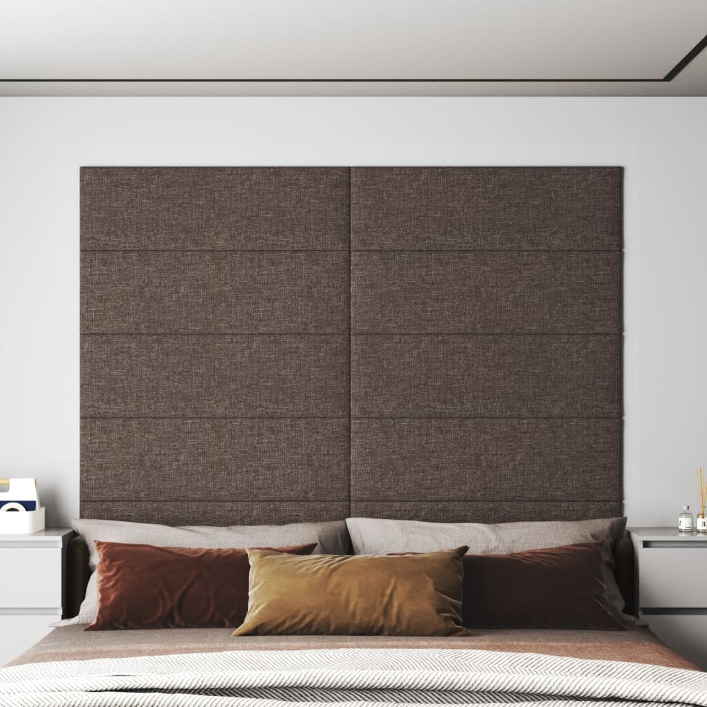 Panouri de perete 12 buc. gri taupe 90x30 cm textil 3,24 m²