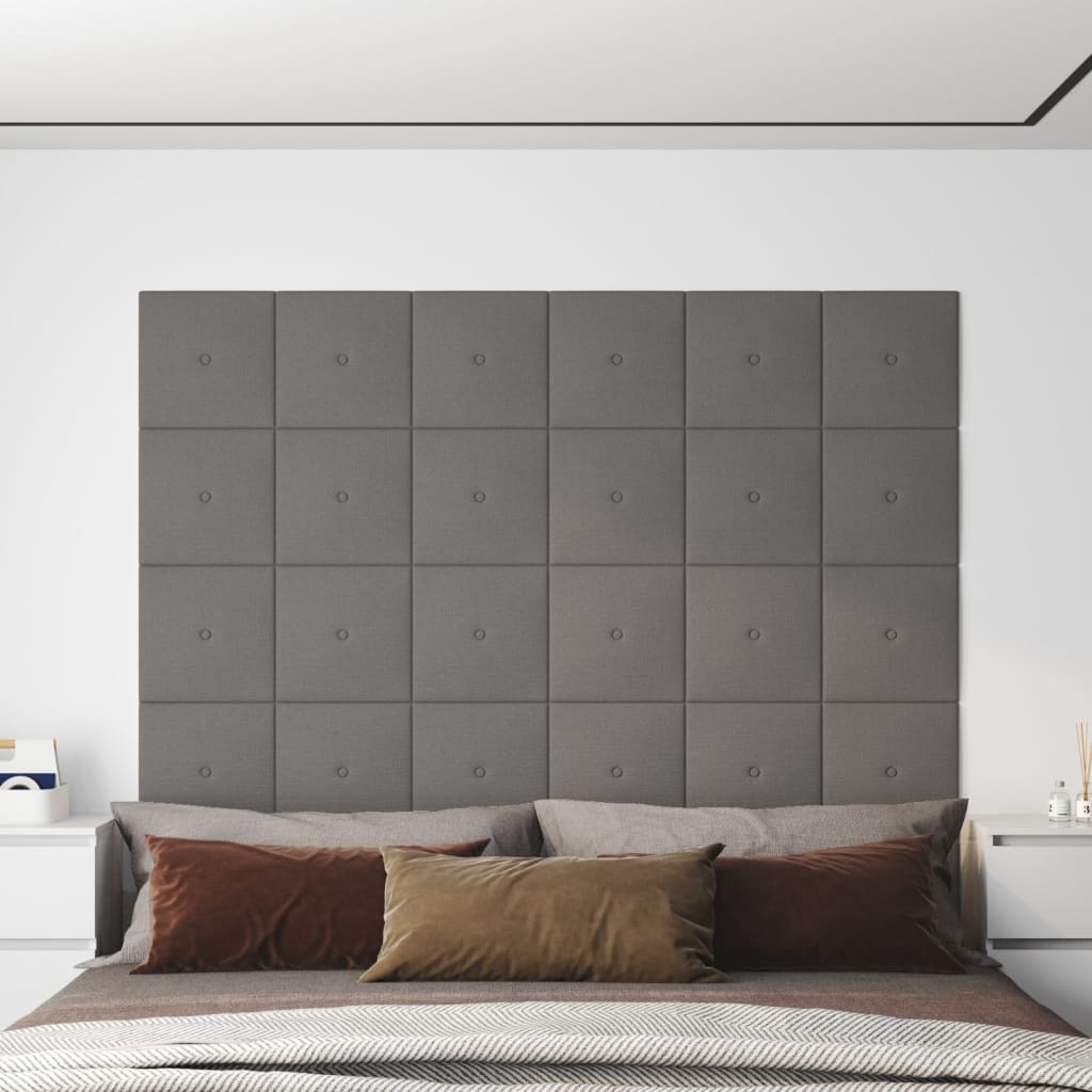 Panouri de perete 12 buc. gri deschis 30x30 cm textil 1,08 m²