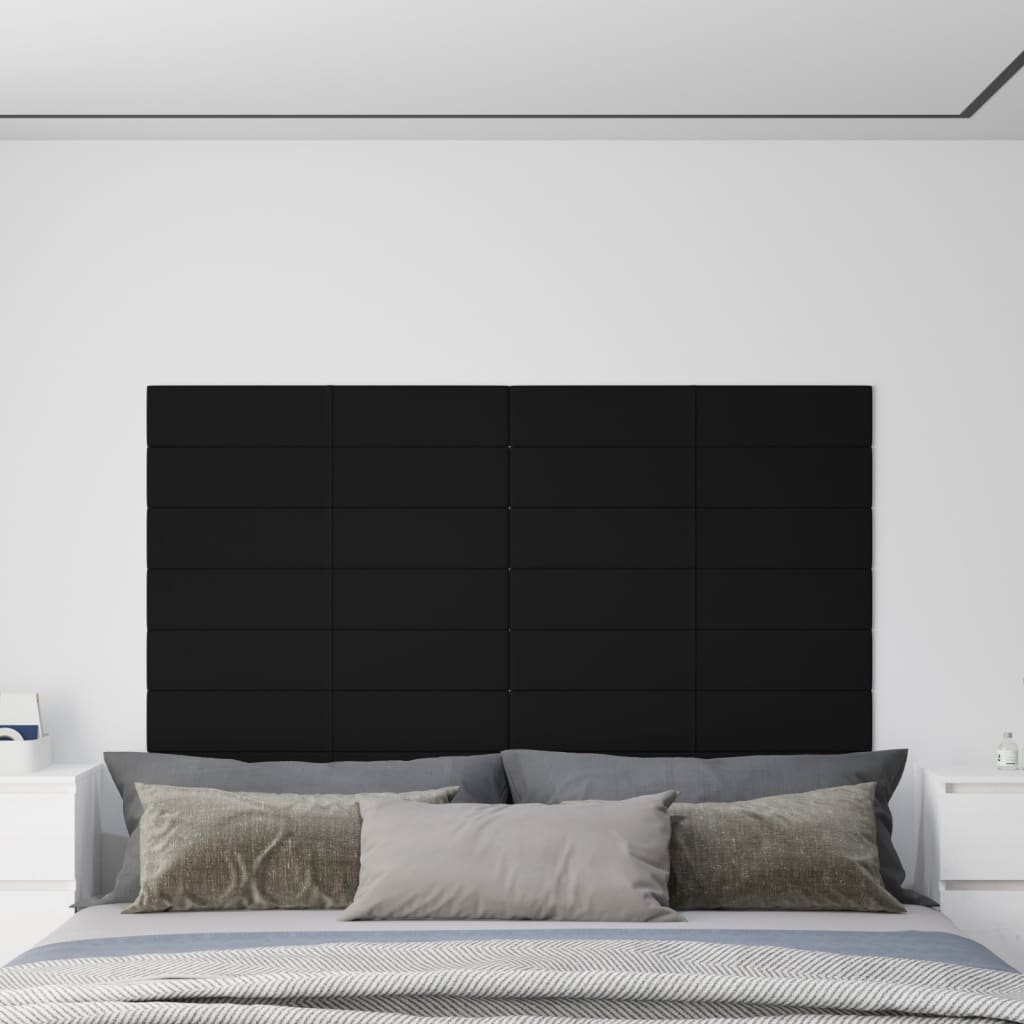 Panouri de perete 12 buc. negru 90x15 cm catifea 1,62 m²