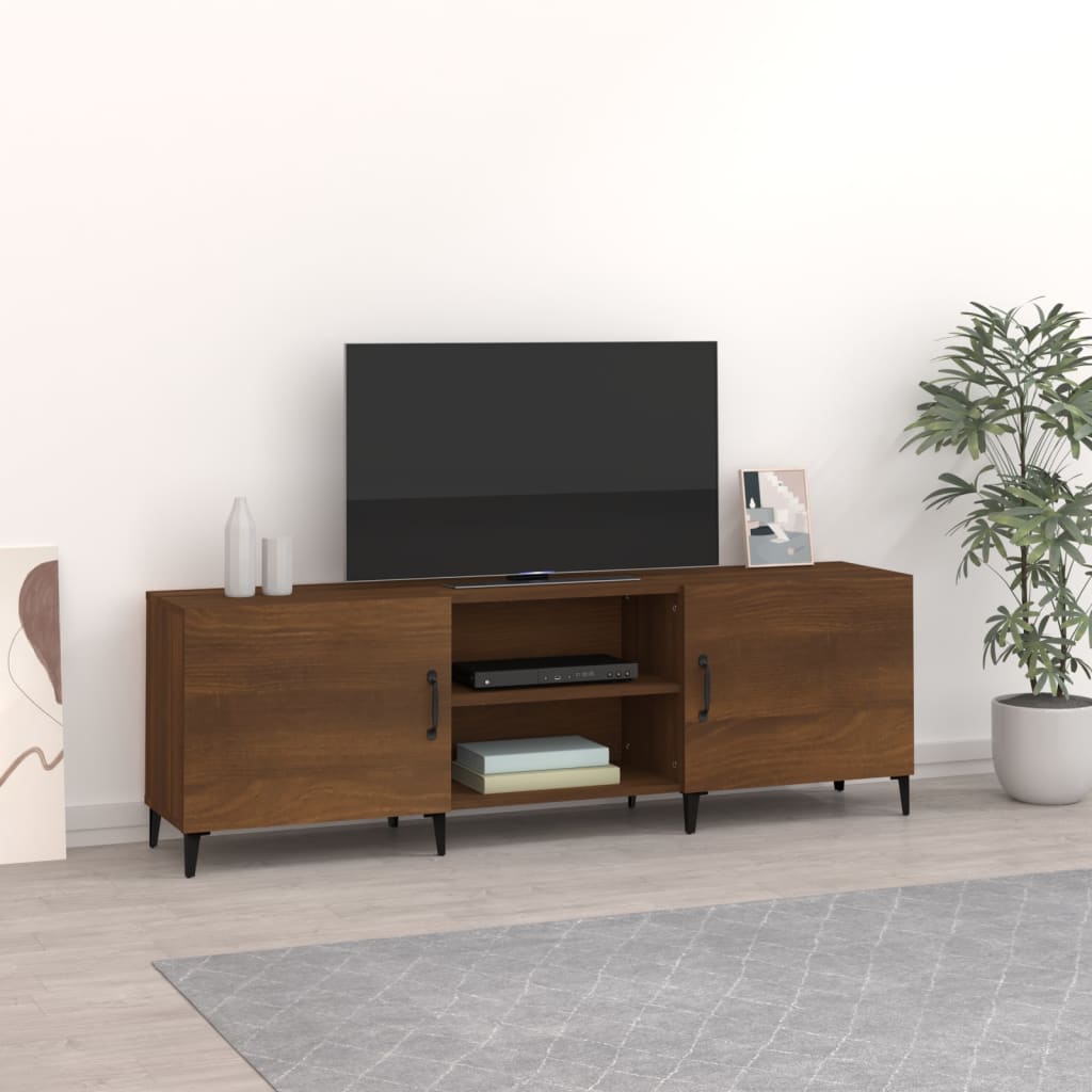 Comodă TV, stejar maro, 150x30x50 cm, lemn prelucrat