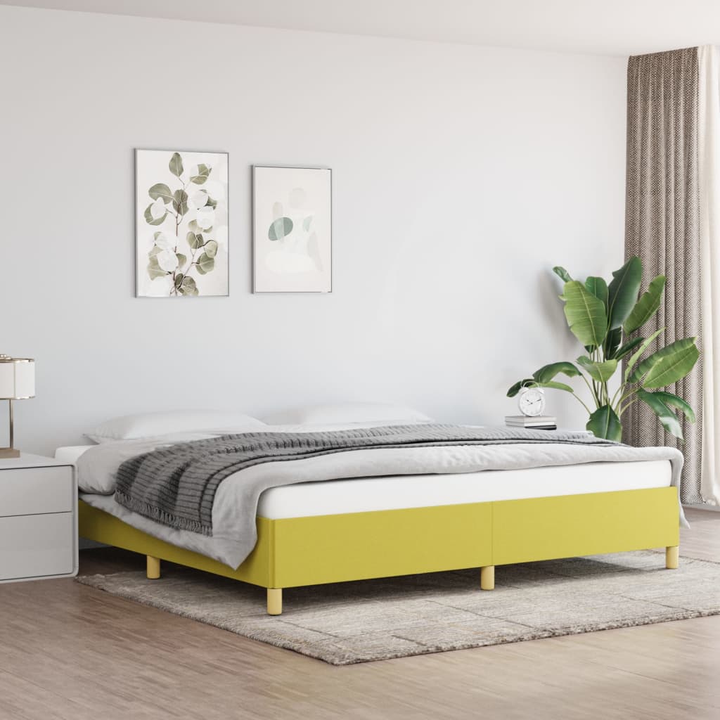 Cadru de pat, verde, 200x200 cm, material textil