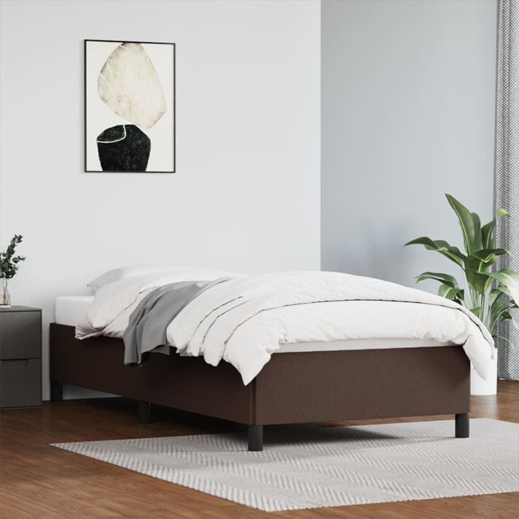 Cadru de pat, maro, 90x190 cm, piele ecologică