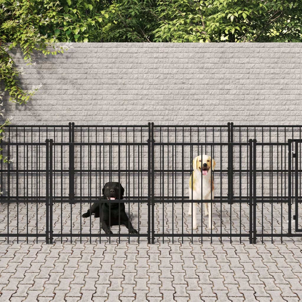 Padoc pentru câini de exterior, 18,77 m², oțel