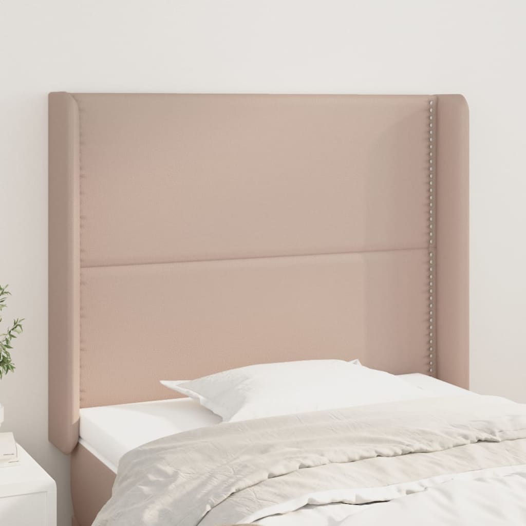 Tăblie pat cu aripioare cappuccino 93x16x118/128 cm piele eco