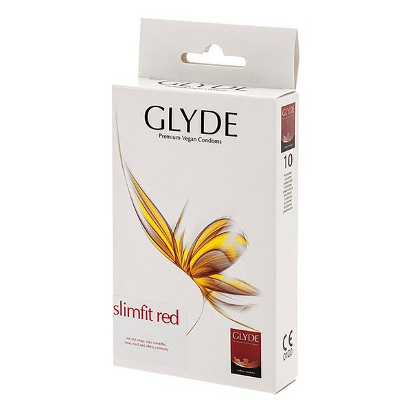 Prezervative Glyde Slimfit Red 17 cm (10 uds)