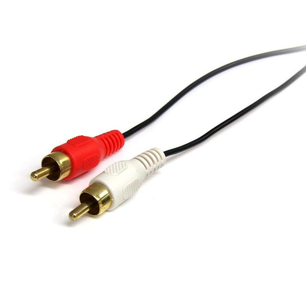 Cablu Audio Jack (3,5 mm) la 2 RCA Startech MU3MMRCA             0,9 m Negru