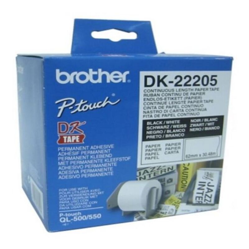 Hârtie Continuă pentru Imprimante Brother DK22205 Alb
