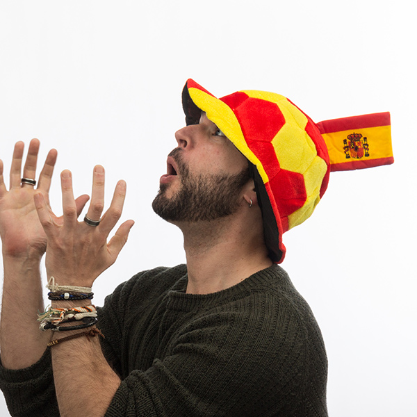 Pălărie Minge de Fotbal cu Steagul Spaniei în Relief