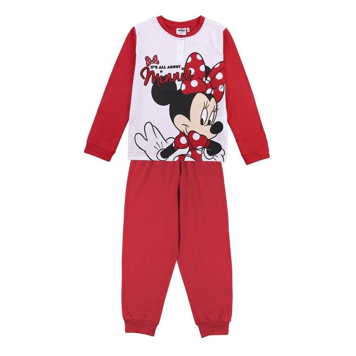 Pijama Infantil Minnie Mouse Roșu - Mărime 6 Ani