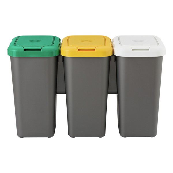 Găleată de gunoi pentru reciclare Tontarelli Plastic Gri (77 X 32 x 47,5 cm)