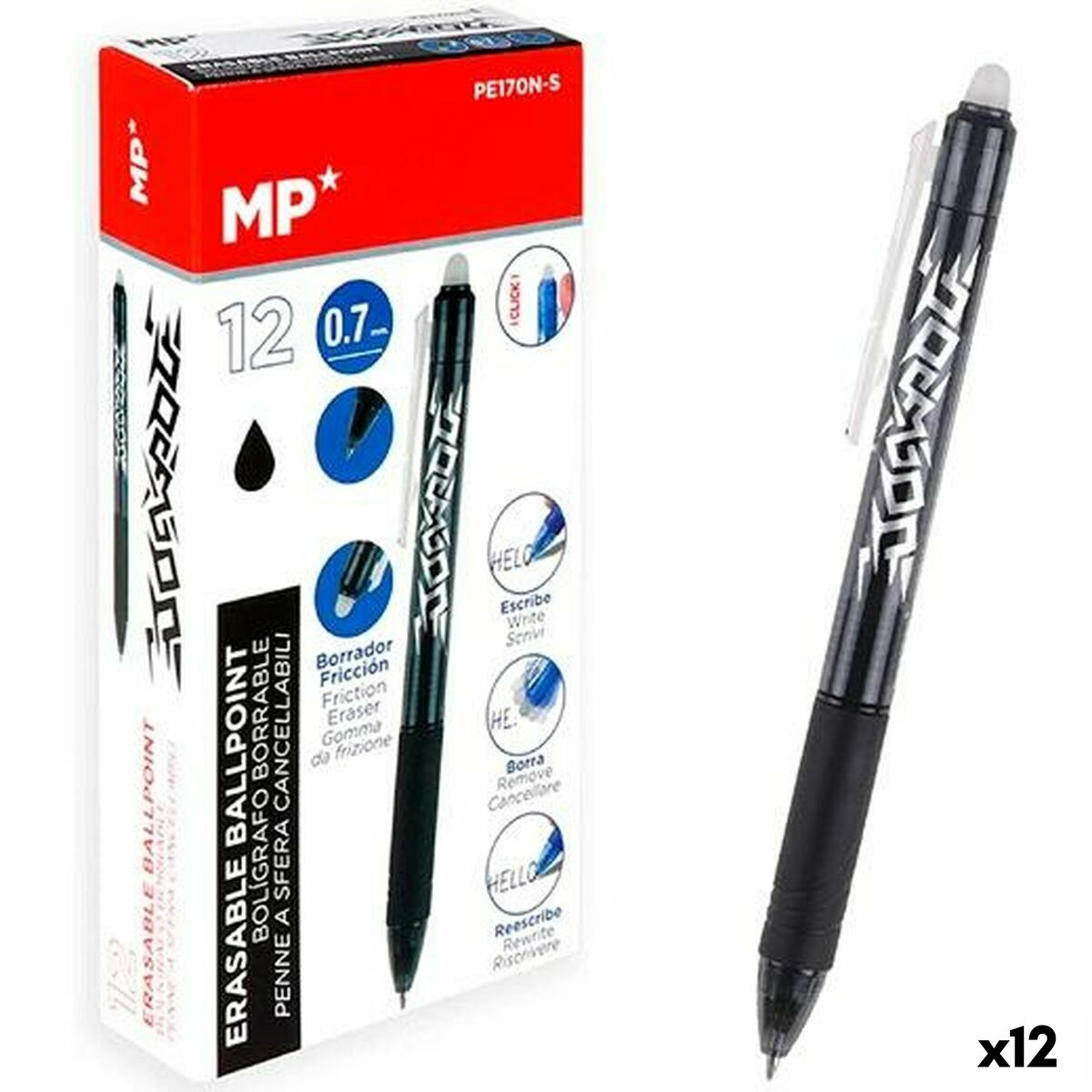 Stilou MP Cerneală care se șterge 0,7 mm (12 Unități)