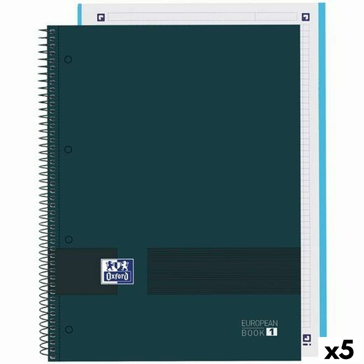 Notebook Oxford European Book Write&Erase Albastru A4 80 Frunze 5 Unități