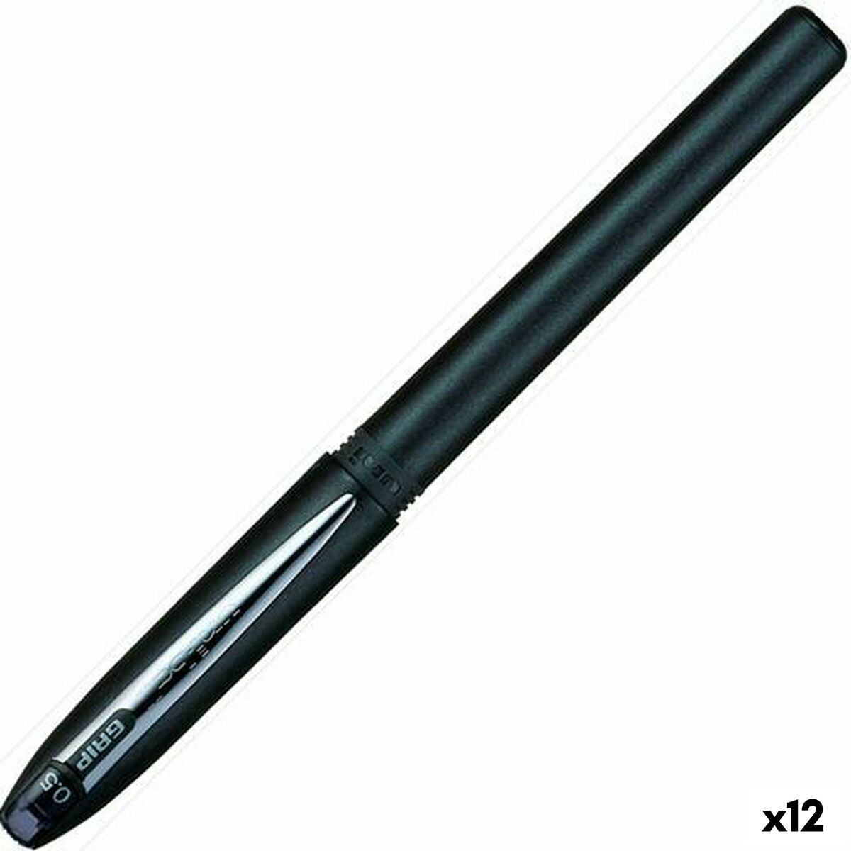 Stilou Roller Uni-Ball Grip Micro UB-245 Negru 0,5 mm (12 Unități)