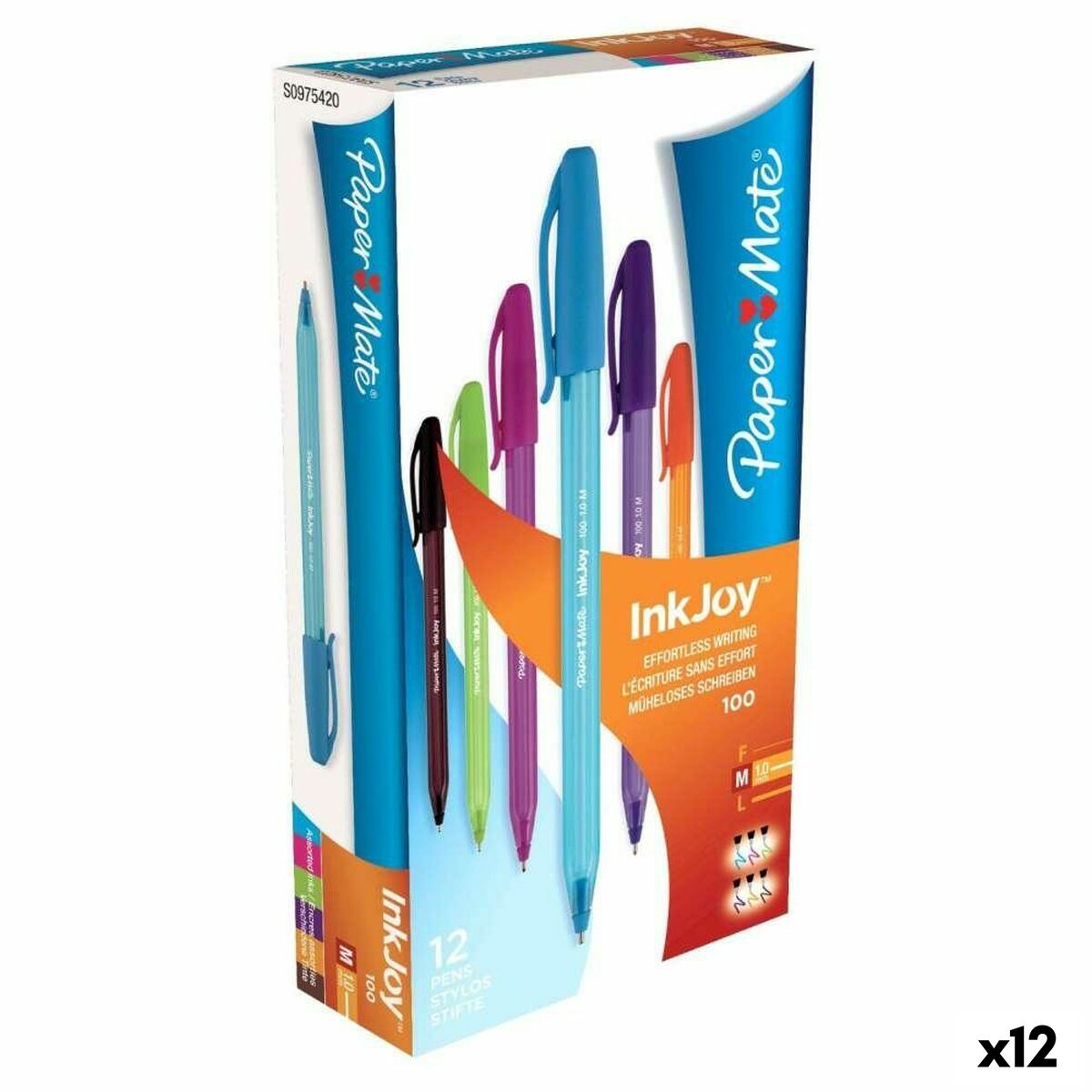 Stilou Paper Mate Inkjoy 12 Piese Multicolor 1 mm (12 Unități)