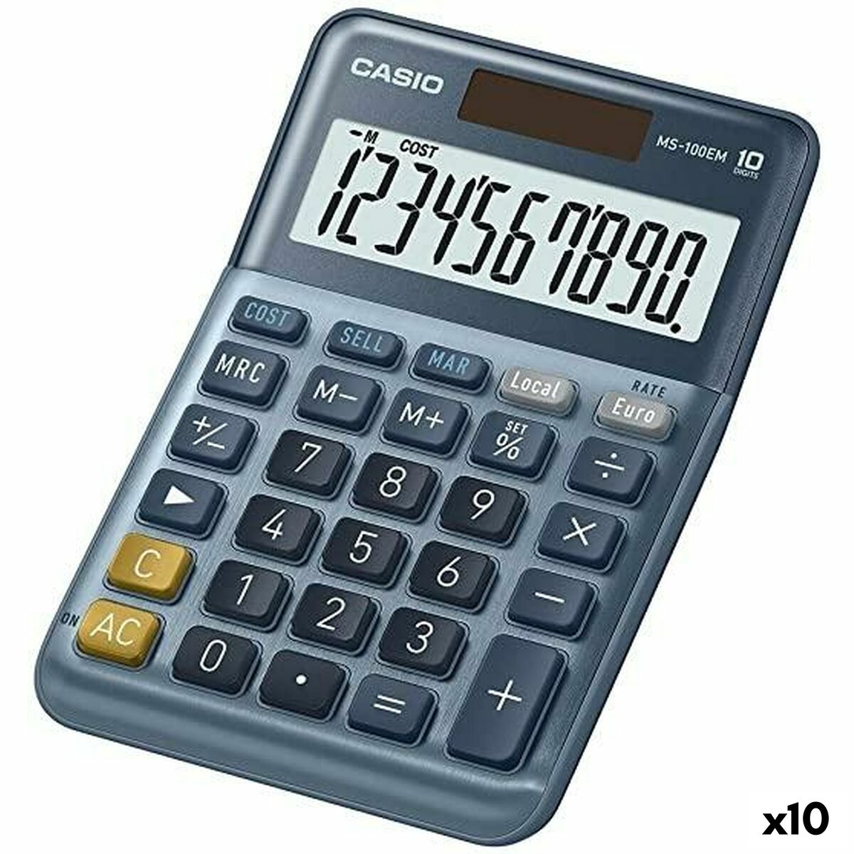 Calculator Casio MS-100EM Albastru (10 Unități)