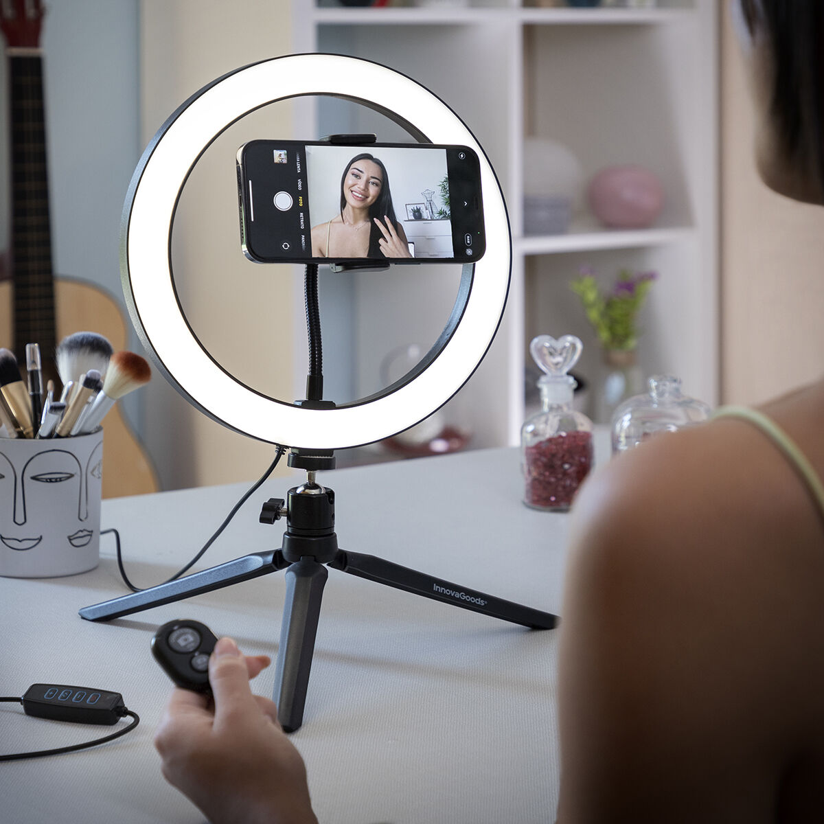 Selfie Ring Light cu trepied și telecomandă Youaro InnovaGoods V0103280