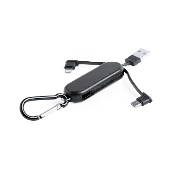 Cablu USB la USB-C și Lightning Negru 146303 - Culoare Negru